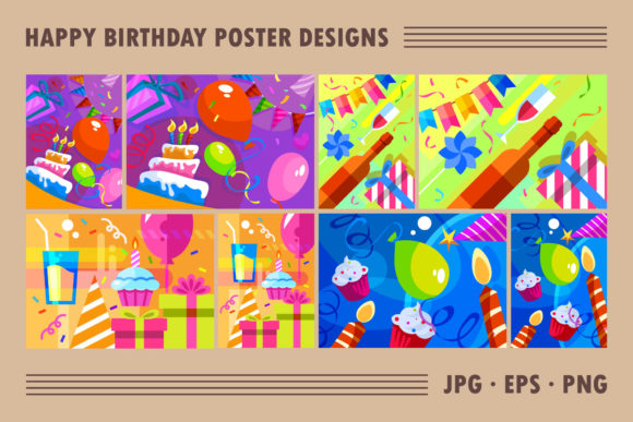 Download Happy Birthday Poster Designs. Vol 2. - Design Collection