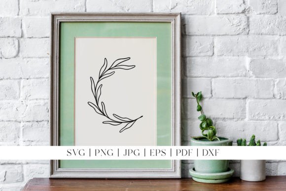 Download Leaf Line Art | Rounded Botanical Design - Design Collection