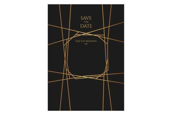Download Save Date Template with Elegant Thin Gol - Elegant Collection