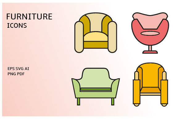 Download Sofa and Home Decoration Icons Set - Icon Collection