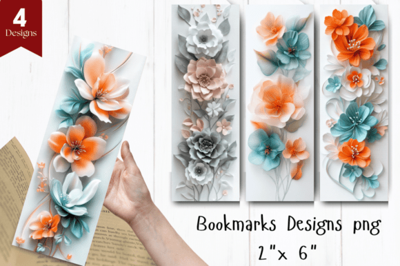 Download 3D Flowers Bookmark PNG Design - Design Collection