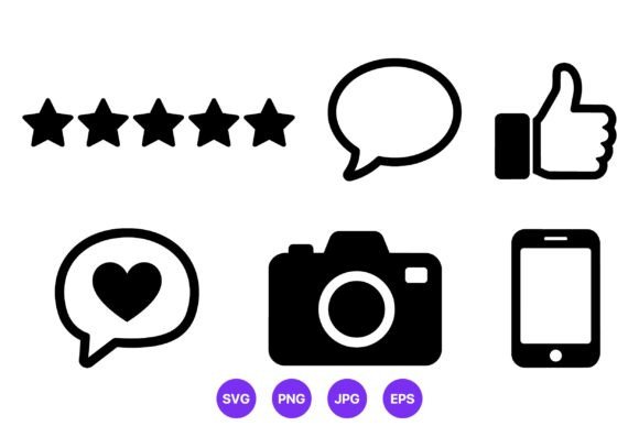 Download Five Stars Thumbs Up Social Media Icons - Icon Collection