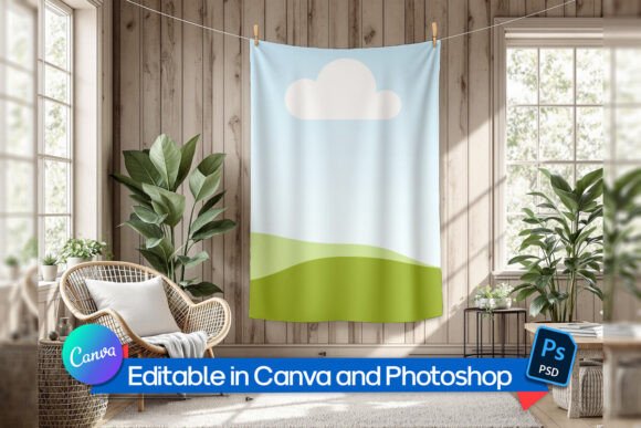 Download Interior Design Blanket Mockup - Design Collection
