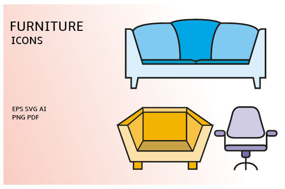 Download Sofa and Home Decoration Icons Set - Icon Collection