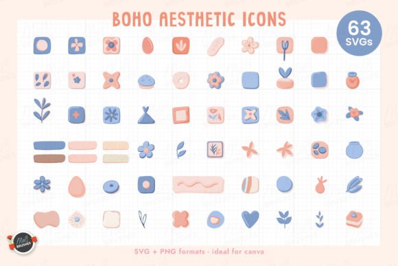 Download 60 Boho Aesthetic SVG Icons - Icon Collection