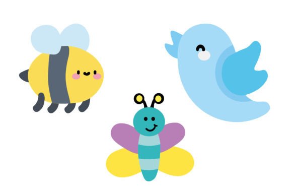 Download Bee Butterfly Bird Cute Icon - Premium Resources