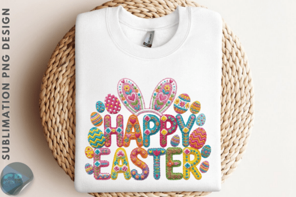 Download Faux Yarn Happy Easter PNG Design - Design Collection