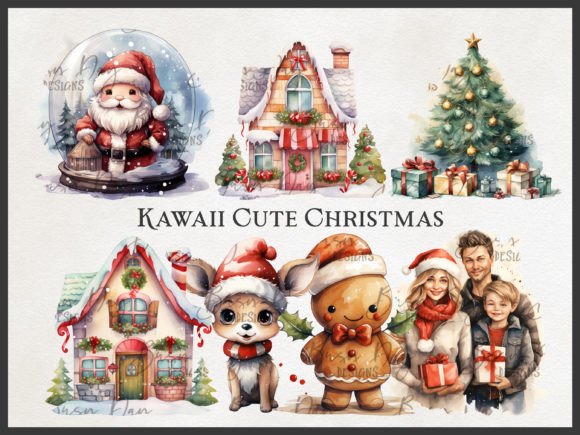 Download Kawaii Cute Christmas Clipart Bundle - Cute christmas clipart Collection