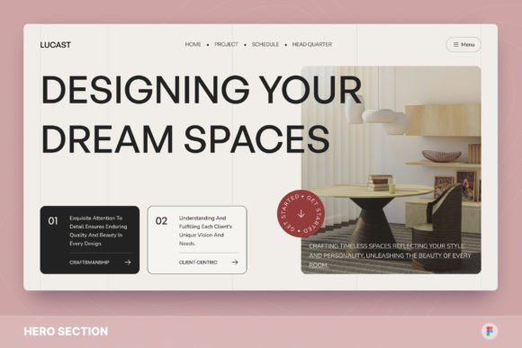 Download Lucast - Interior Design Hero Section - Design Collection