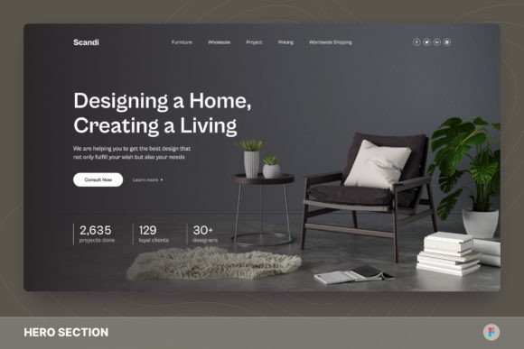 Download Scandi - Interior Design Hero Section - Design Collection