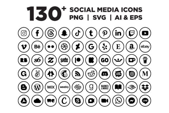 Download Circle Outline Small Social Media Icons - Icon Collection