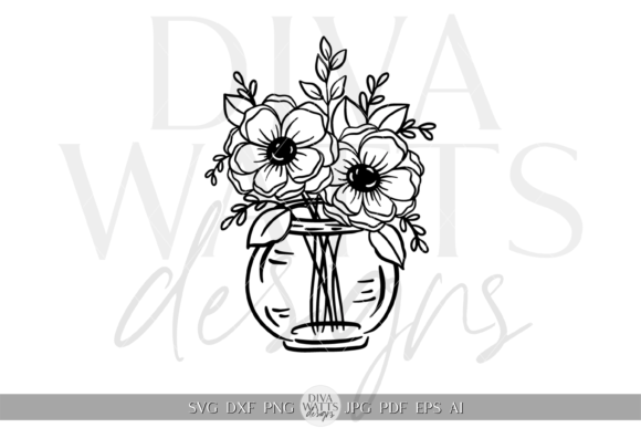 Download Flowers in Vase Silhouette Design SVG - Design Collection